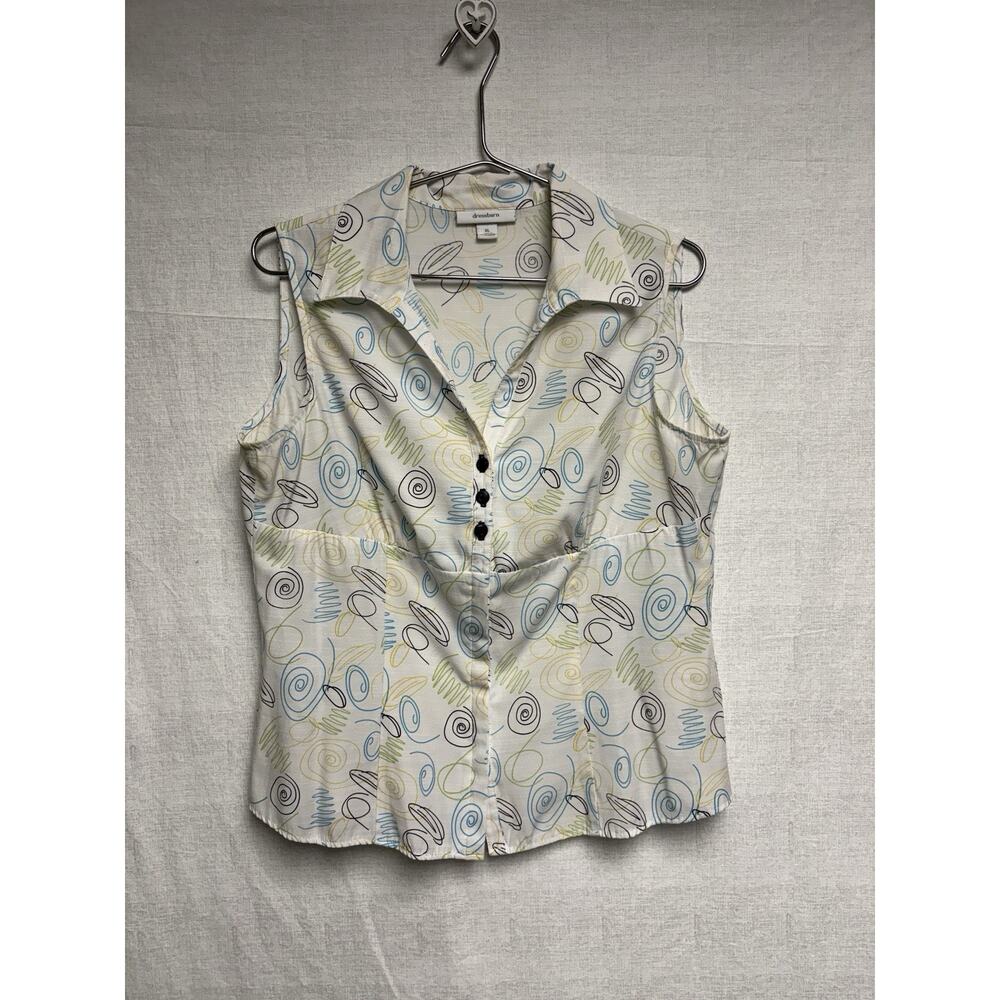 Dressbarn Multicolor Abstract Sleeveless Collared Top - Size XL